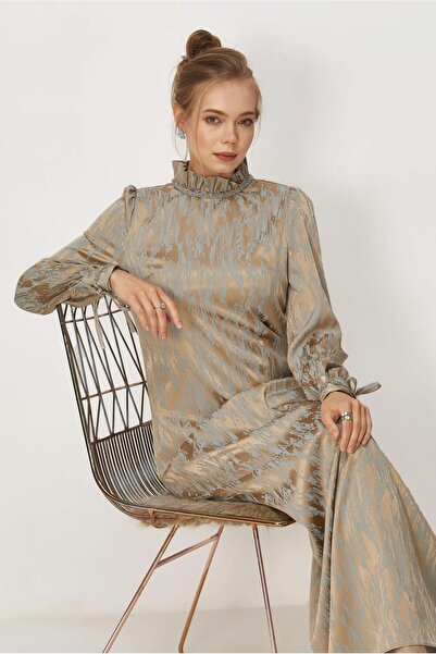 Alvina Saten Jacquard Dress 46519