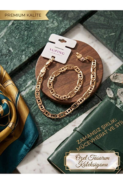 XUPING JEWELRY XUPING Gold Kadın Kararmayan Özel Tasarım Zincir Bileklik