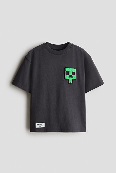 H&M Baskılı Oversize Tişört