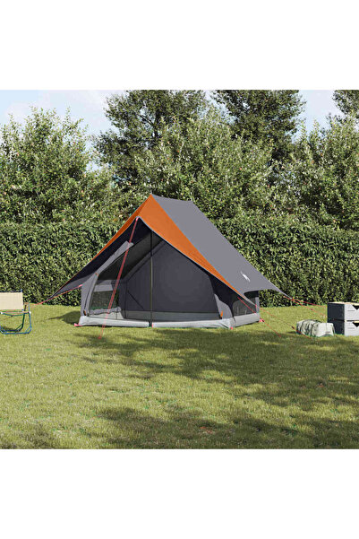 vidaxl Cort de Familie Gri si Portocalie 220 x 220 x 184 cm