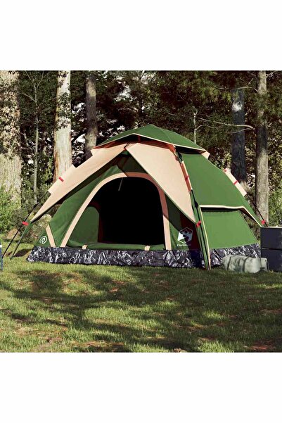 vidaxl Cort de camping cupola 5 persoane, setare rapida, verde