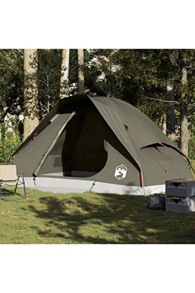 vidaxl Cort de camping cupola pentru 6 persoane, maro, impermeabil