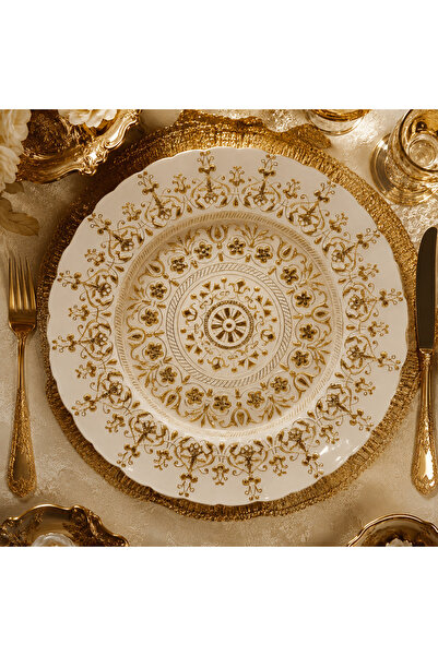 Alcoach Decorative and Serving Plates Round Serving Dishes Wide 32cm Silver E...