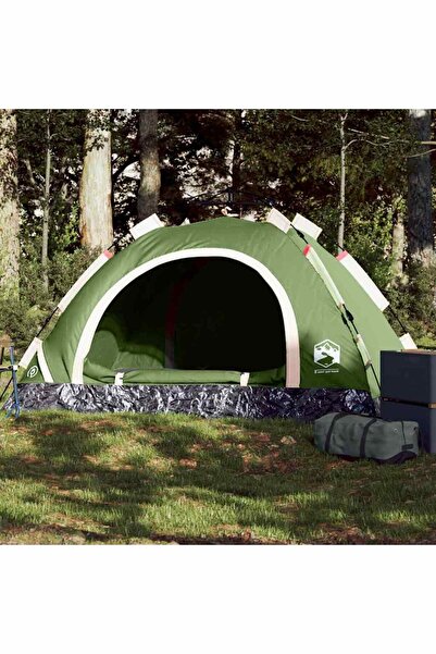 vidaxl Cort de camping pentru 2 persoane, setare rapida, verde