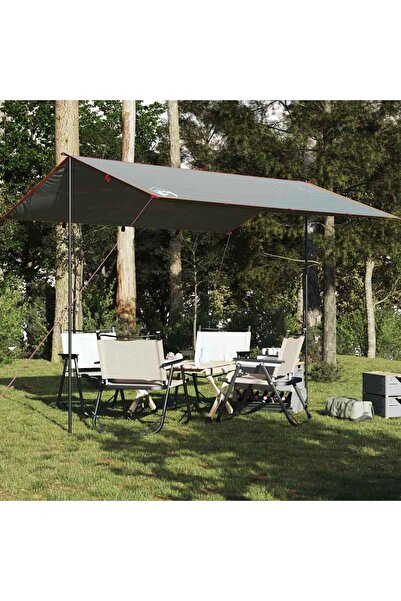 vidaxl Prelata de camping, gri si portocaliu, 360x294 cm, impermeabila