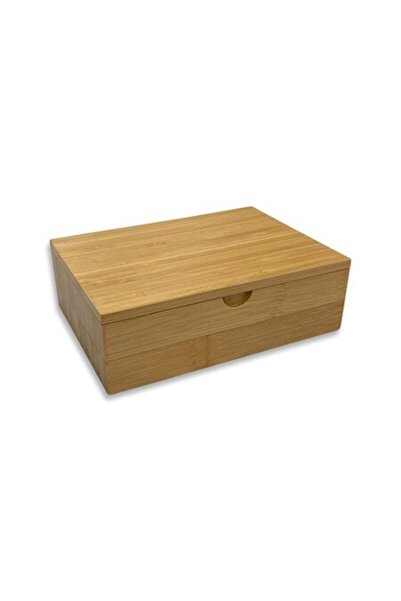 Peleman Bamboo box with lid and magnetic closure 124mm x 93mm x 36mm