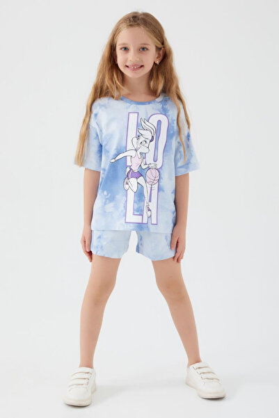 MQ Girls' Pajamas with Round Neck and Looney Tunes Print, Comfortable Summer Set