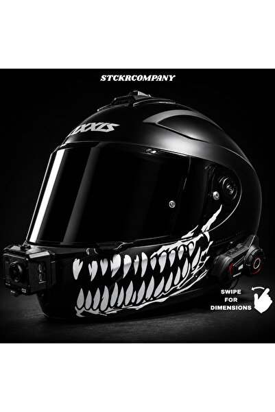 STCKRCO Tooth Diş Kask Stickerı | Motor Sticker | Kask Yanı Sticker | Ruroc K...