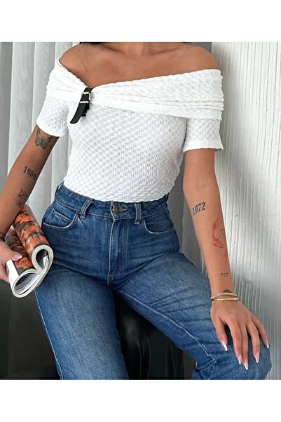 Cool & Sexy Women's Buckle Low Shoulder Blouse