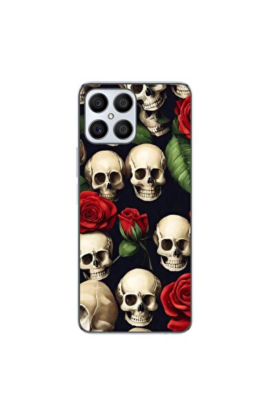 OEM Husa compatibila cu Honor X8 Silicon Gel Tpu Model Skulls and Roses