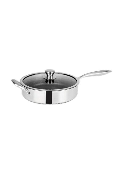 cheffinger Τηγάνι Σωτέζα με Καπάκι 28cm από Ανοξείδωτο Ατσάλι, CF-PDF28