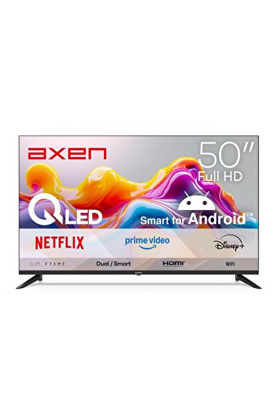 Axen AX50QFPRL-A14S 50" 126 Ekran Uydu Alıcılı Full HD Android Smart QLED TV ...