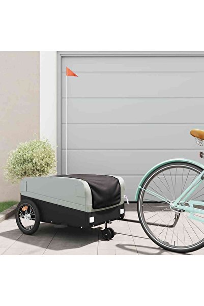 vidaxl Remorcă pentru biciclete, negru și gri, 45 kg, fier