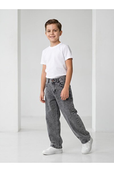 NURTOPU Boy's Denim Pants Baggy Style Trousers Single Bottom 1 Piece with Adj...