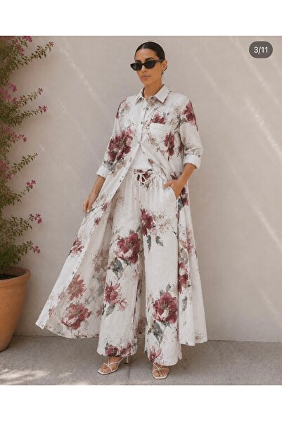 yusracollectionn Italian Linen Premium Set – Women's Combination with Floral ...