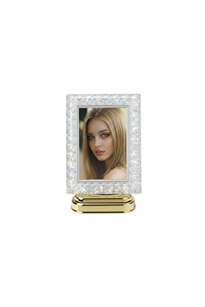 sanalbayim Dekoratif Işıklı Kristal Fotoğraf Çerçevesi Altın