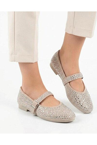 KİRWE Women's Cream Stone-Colored Single-Strap Soft Sole Stylish Comfortable ...