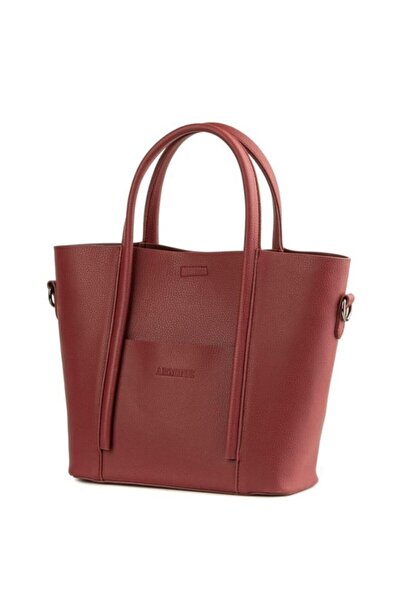 Armine Stylish Burgundy Shoulder Bag Modern Convenient Women's Handbag Should...