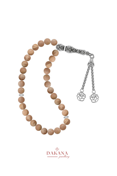 DAKANA JEWELLERY سبحة من الحجر الطبيعي معتمدة بقطر 8 مم، مصنوعة من حجر القمر ...