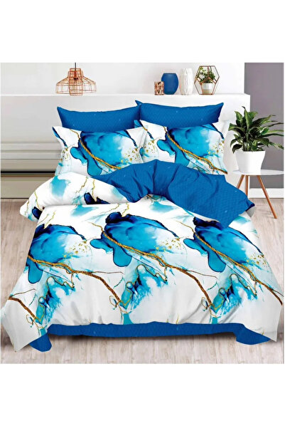 Pucioasa Bedding set Finet 6 pieces, White/Blue, Marbled-R450