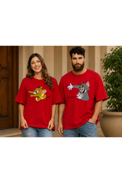VODEXA Tricou oversize unisex TOM, imprimat, 100% bumbac, croială confortabil...