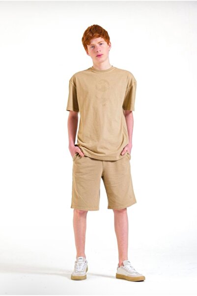 LOCO LOCO Limi Young Boy Soft Texture Back Printed Combed Cotton Shorts Suit
