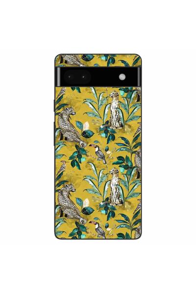 OEM Husa compatibila cu Google Pixel 6A Silicon Gel Tpu Model Yellow Jungle P...