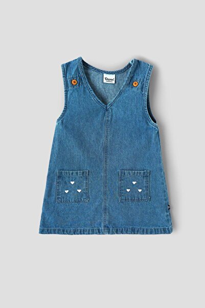 popees babycare Popees Baby Girls Denim Sleeveless Dress with Heart Pockets |...