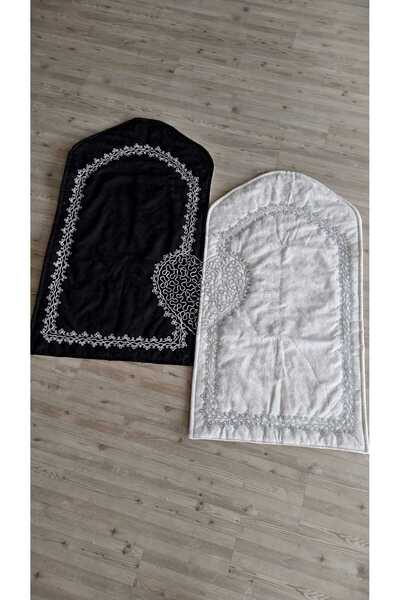 çeyizköşesi Heart-Shaped Couple Prayer Rug Silver Embroidered Dowry Box