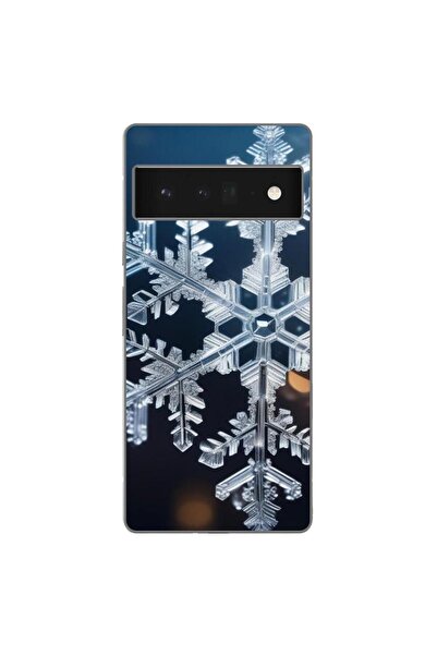 OEM Husa compatibila cu Google Pixel 6 Pro Silicon Gel Tpu Model Big Snowflake