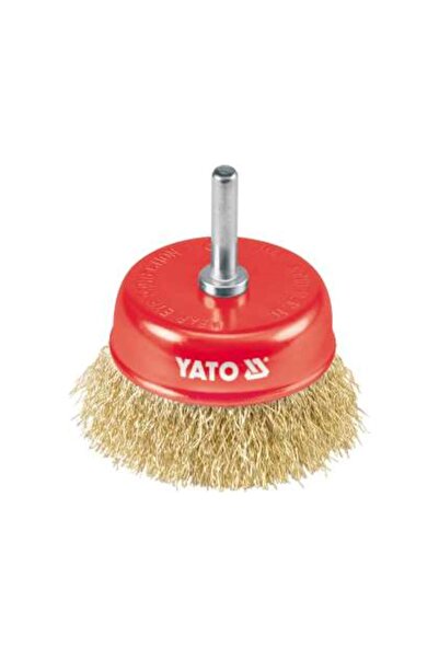 yato Perie Cupă Cu Ax 75Mm, Sârmă Ondulată Placată Cu Alamă