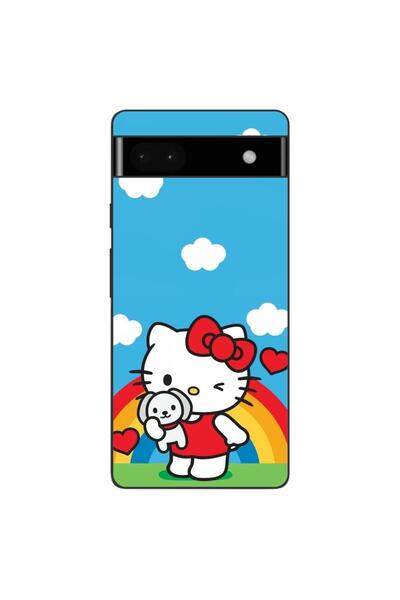 OEM Husa compatibila cu Google Pixel 6A Silicon Gel Tpu Model Hello Kitty Rai...