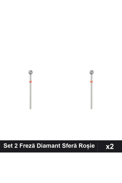 NAİLS Set 2 Capete Freză Diamant NBC Sferă Roșie, Duritate Medie, Manichiură ...