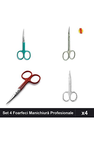 One Group Set 4 Foarfeci Manichiura Profesionale One Group, Cuticula și Unghi...