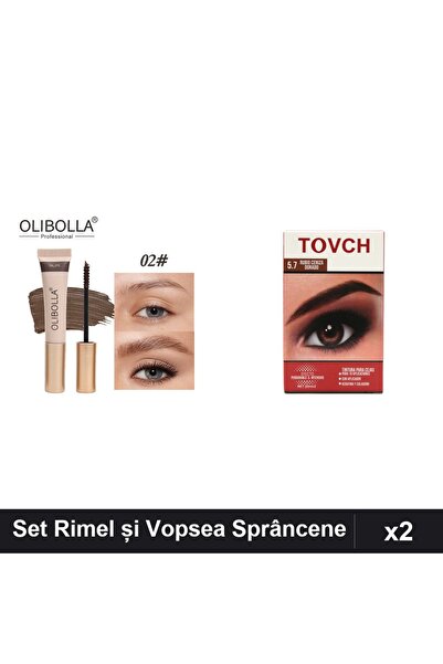 OLİBOLLA Set 2 Rimel și Vopsea Sprâncene #02 Taupe, Nuanță 5.7, Machiaj Profe...