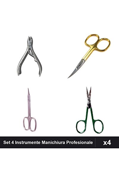 One Group Set 4 Instrumente Manichiura Profesionale One Group, Cleste Pedichi...