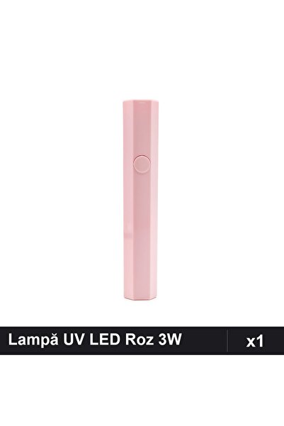 NAİLS Lampă UV LED Unghii Hexagonală Roz 3W, Manichiură Profesională