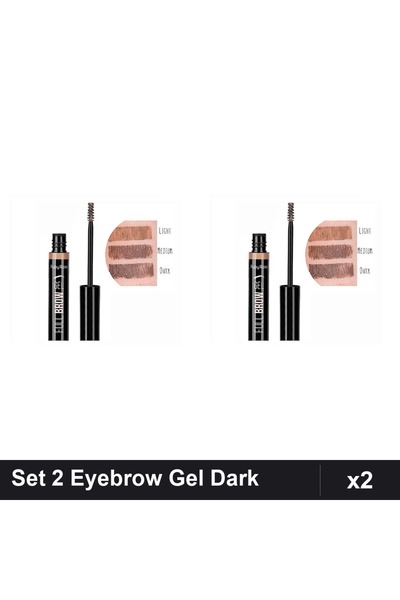 Ruby Rose Set 2 Eyebrow Gel Mascara Dark Ruby Rose, GéL Sprâncene, Fixare 24h