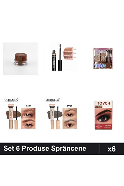 Ruby Rose Set of 6 Eyebrow Products, Gel Mascara, Dye, Light Auburn Espresso ...