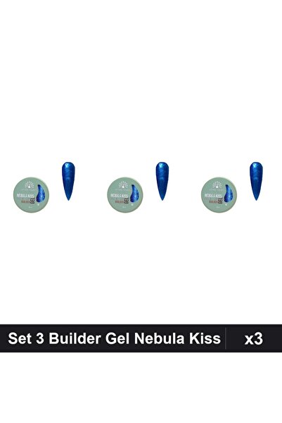 global fashion Set 3 Builder Gel Nebula Kiss Nr.16 15g, Constructie Unghii UV...