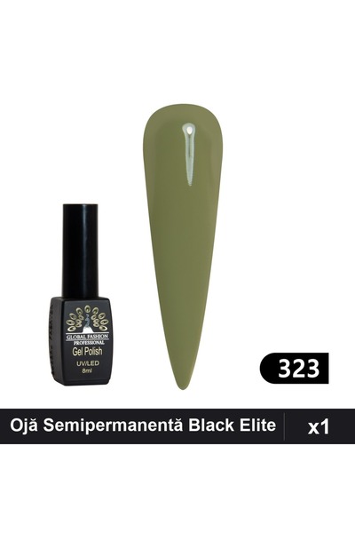 global fashion Ojă Semipermanentă Black Elite 8ml, Manichiură UV/LED,