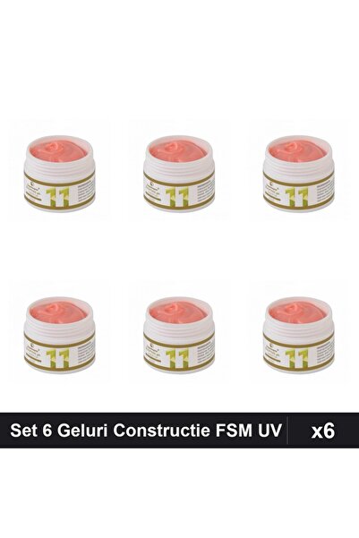 FSM Set 6 Geluri de Constructie UV LED 15g, Builder Gel Profesional Manichiura