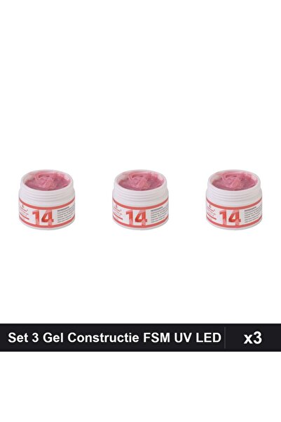 FSM Set 3 Gel de Constructie UV LED 15g, Sculpting Gel Profesional Manichiura