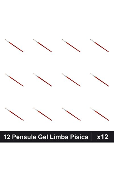 NAİLS Set 12 Pensule Gel Limba de Pisica nr.4, Manichiură Profesională