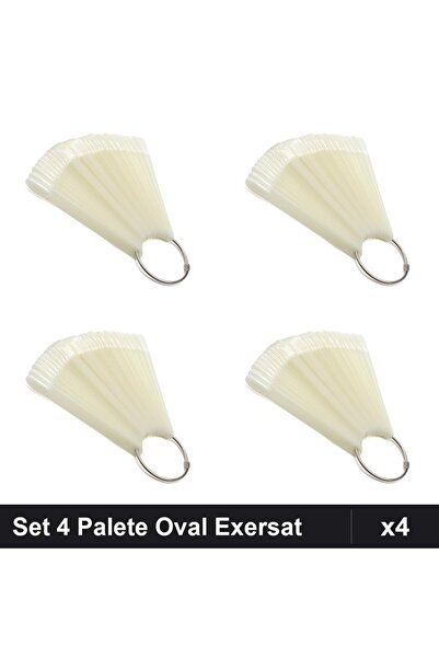 NAİLS Set 4 Palete Oval pentru Exersat Unghii cu Inel, Milk, 50 Tipsuri