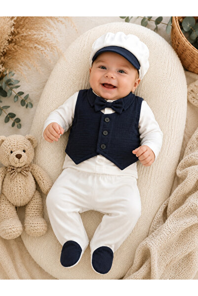 My Babies Label Baby Boy Vest with Detailed Muslin Texture, 5-Piece Hospital ...