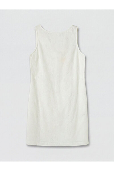 LC Waikiki Nevavm Oval Collar Embroidered Mini Dress with a Difference