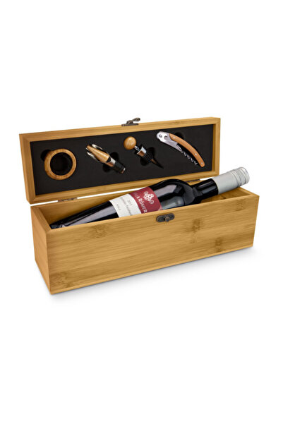 PROMİNOX Accessory Box from Rominox Vino Bamboo, bamboo, 4 accessories, gift ...