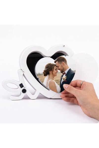 sanalbayim Işıklı Love Kalp Fotoğraf Çerçeveleri
