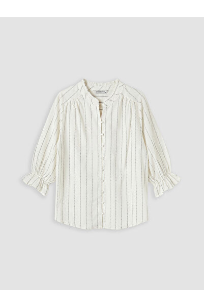 LC Waikiki Nevavm Women's Shirt with Distinctive Collar Pattern